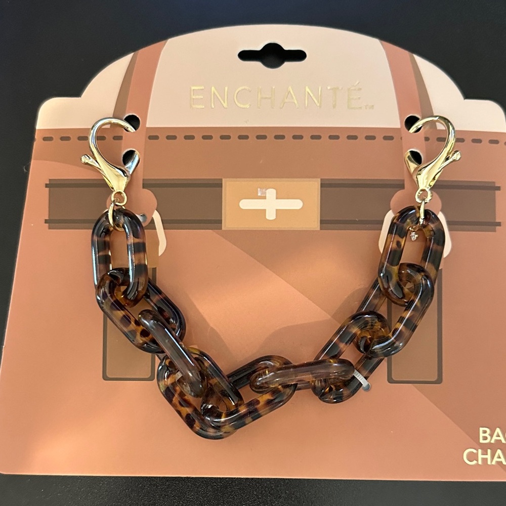 ENCHANTÉ Tortoise Chain Bag Charm - Brown